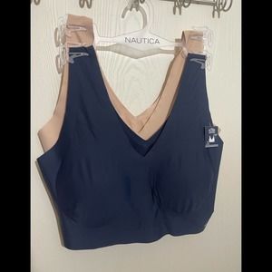 Nautica laser cut lounge active comfy athletic Bras bralettes plus size 2X new!!